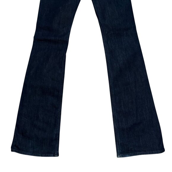 7 For All Mankind 7FAM Flynt Womens Bootcut Jeans 25 34 Dark Wash Embroidered - Picture 7 of 8
